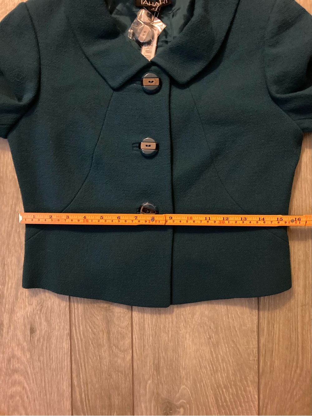 Tahari Teal Wool Dress Suit with Cropped Jacket NWT - Picture 16 of 16